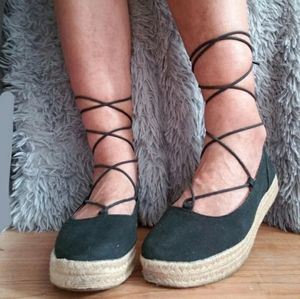 SHOES | Canvas Wrap Tied Espadrilles!